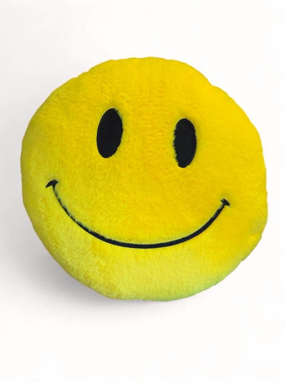Smiley Face Plush Pillow - Bright Yellow